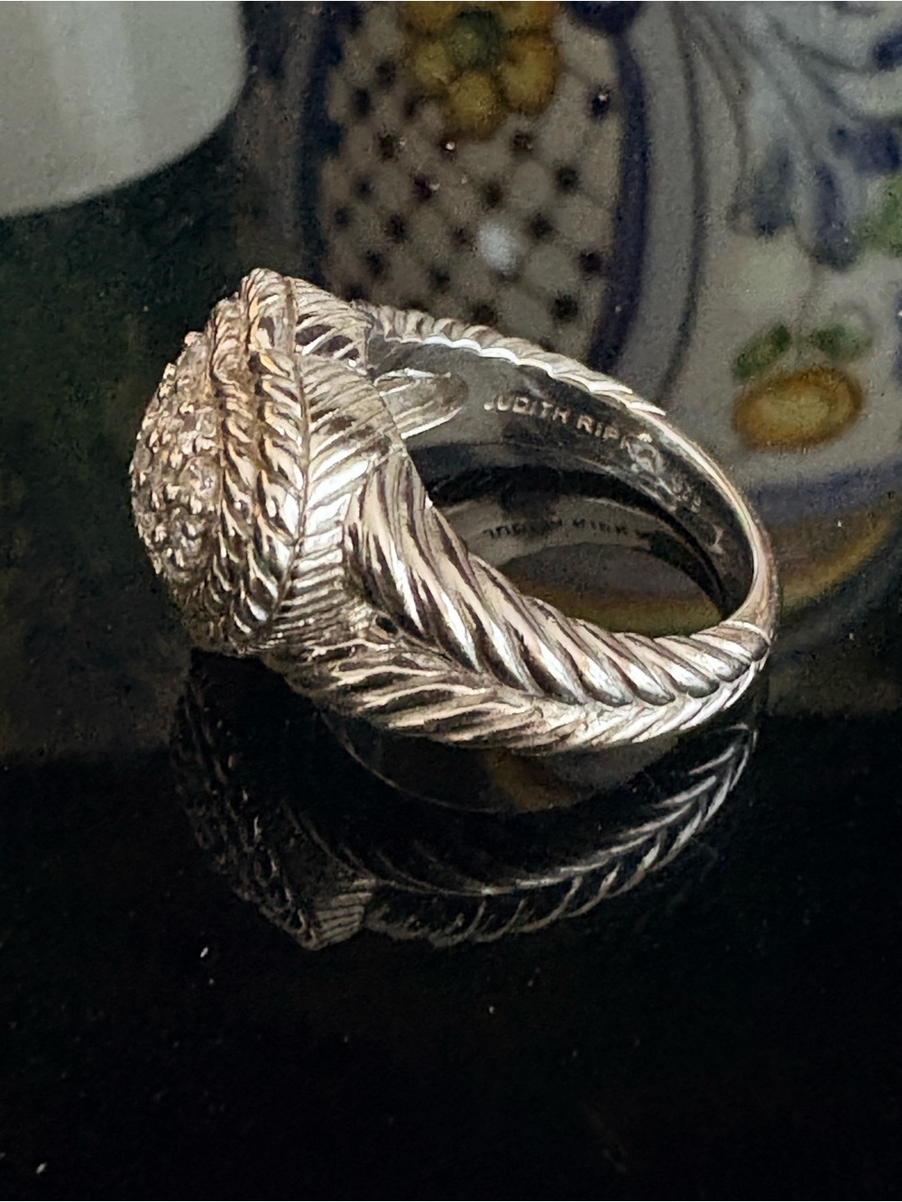 Judith Ripka 925 Sterling Silver CZ Pavé Heart Ring Size 7 10g - Picture 3 of 6